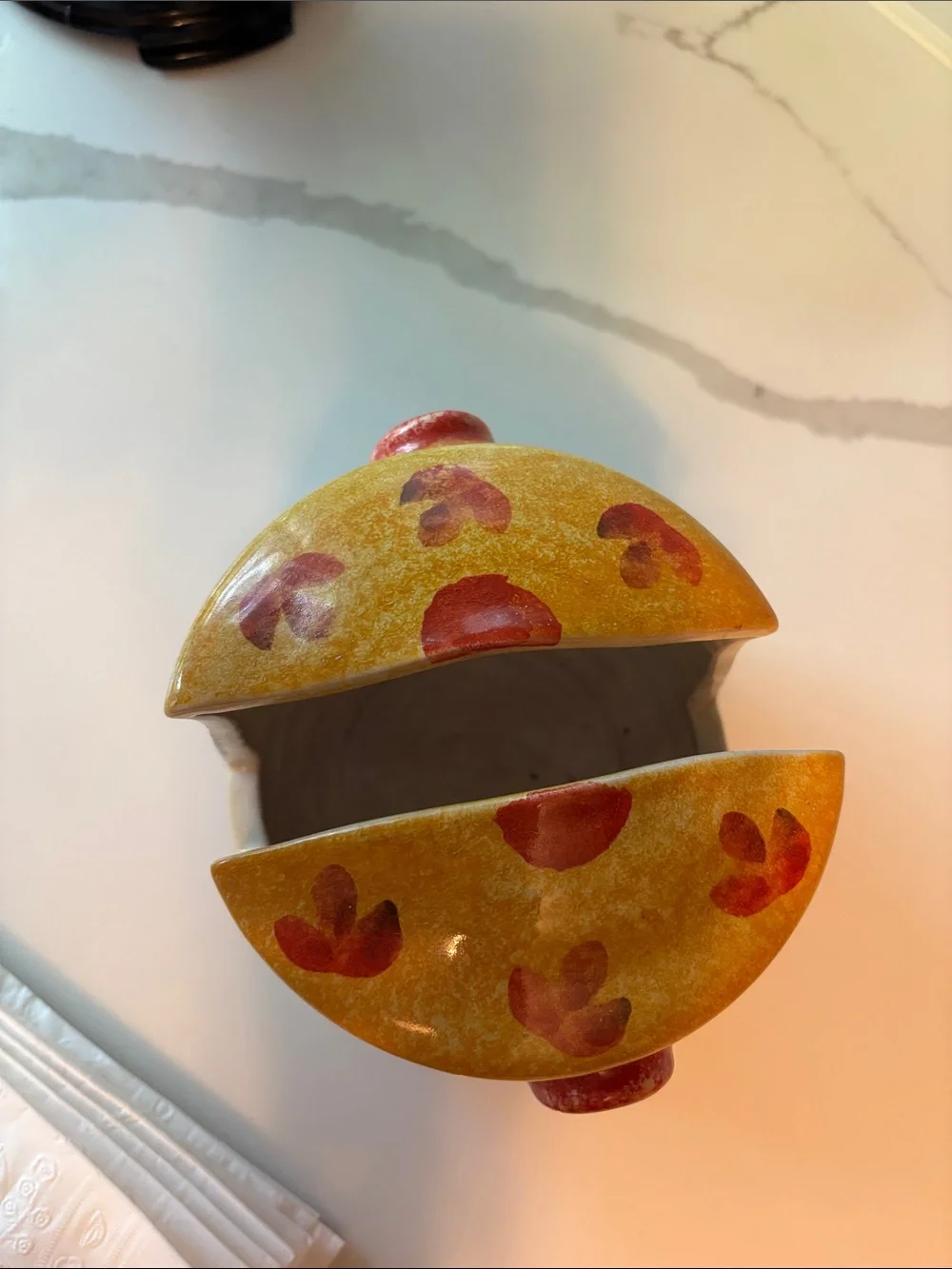 Italica ARS Vintage Ceramic hand Painted Napkin Holder with Fall Motif